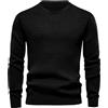MakingDa Felpe Girocollo Uomo Slim Fit Leggera Semplici Waffle Magli Manica Lunga Sportiva Basic Felpa Senza Cappuccio Morbida Calda Pullover Adolescenti Sweatshirt Casual Casa Nero M
