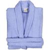BOSKIMO - Accappatoio Unisex - Accappatoio da Doccia per Uomo o Donna - 100% Cotone - Spugna - Disponibile con Cappuccio (IT, Testo, L, Regular, Regular, Blu, Senza Cappuccio)