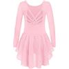 Arshiner Balletto Abbigliamento per Ragazze Vestito da Ballo in Cotone per Bambini Abito da Balletto A Maniche Lunghe Body da Balletto Rosa con Vestito da Ballerina tutù 9-10 Anni