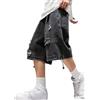 shownicer Jeans Pantaloni Corti Uomo Blu Denim Shorts Bermuda Estivi Baggy retrò Pantaloncini Hip Hop Skateboard Pantaloni con Tasche