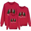 Jabidoos Maglioni Natalizi Famiglia - Maglione Natalizio Famiglia Rosso Maglie Termica Manica Lunga Maglioni Natale Coppia Taglie Forti Felpa Natalizie Invernale Abbigliamento Natalizio Donna Uomo Bambino