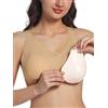 Evobliss Reggiseni per Mastectomia da Donna con Tasche, Reggiseno per Tutti i Giorni per Post Intervento Chirurgico, 1 Paio di Imbottiture Rimovibili per Il Petto, Cachi, XL