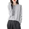 Chanyarn Cardigan Girocollo da Donna 100% Lana Merino Primavera Maniche Lunghe Senza Cuciture Maglia Cardigan Maglione