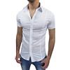 AK collezioni Camicia Uomo Slim Fit Bianca Aderente Elasticizzata Manica Corta Casual