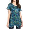 Enmain Magliette Tunica Donna a Maniche Corta Estiva Maglia Lunga Ampia Desigual Casual Blusa Camicia Scollo Tondo Floreale Paisley Elegante S-3XL