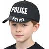 NuJake Cappelli regolabili per bambini in 3 disegni SWAT FBI & polizia Cappellini da baseball per bambini applicazione della legge 5-10 anni, Nero , 5-10 Years