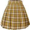 HOEREV Donne Ragazze Svasato Casual Mini Scuola Tennis Skater Casual Gonna Danza con Due Tasche Laterali e Pantaloncini Interni