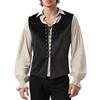 Tyuduo Gilet da uomo medievale rinascimentale pirata gilet gotico steampunk per uomo, nero, Small
