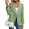 ticticlily Blazer Donna Elegante Lungo Giacca con Colletto con Revers e Doppiopetto Giacche da Ufficio Giubbotto Chic Casuale B Verde Chiaro XXL