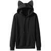 Generic Felpe con cappuccio da uomo con orecchie di gatto comode inverno autunno tinta unita con cappuccio vestiti cartone animato alla moda foderato in pile con coulisse maglioni leggeri alla moda 2024 goth