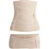 HoaaiGo 3 in 1 Cintura Fascia Addominale Donna, 4-Patch Cintura Vita Schiena Addome Traspirante Regolabile con Cintura Pelvica, Controllo Pancia Shapewear L XL, Supporto Gravidanza e Post Parto Elastica (L)