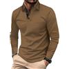 Comilaka Uomo Polo Casual Manica Lunga Poloshirt Top Golf Maglietta Cotone Colori a Contrasto Autunno Inverno Classico