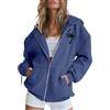 Uwdiohq Felpa Nera Donna con Zip Invernale Calda Friends Palestra Ladies Tracksuit Anime Hoodie Felpe Blu Camouflage Coperta Animale Cotone Primavera Foderata in Sherpa Pelliccia Elasticizzata Corta