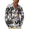 sutelang lurryly Camicia Funky stampata da uomo Hawaiana maniche lunghe Slim Fit Moda Camicia, Vintage Ample Taglia Regular Fit Alto, #12, L