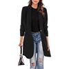Fulidngzg Giacca Leggera Donna Maniche Lunghe Primaverile Autunno Taglie Forti Giacche Cerimonia Tinta Unita con Risvolto Giacca Curvy Blazer Cotone Regular Fit Coprispalle Elegante Bianca