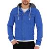 ORANDESIGNE Giacca Jeans Felpa da Uomo Giubbotto Giacca con Cappuccio Sportiva Bomber Trucker Pesante di Jean Felpa Pullover in Jeans Denim Basic Fit con Tasche A Blu S