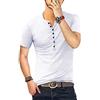 KUYIGO Uomo T Shirt Manica Corta Cotone Henley Camicie Moda Casual T Shirts S-XXL