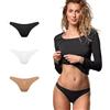 FOCENZA Set 3 Pezzi Perizoma Donna in Morbida Microfibra Elasticizzata con Cuciture Piatte, Slip Intimo Donna Confortevole ed Elastico in Vari Colori, Made in Italy (Nero-Bianco-Nudo, L-XL)