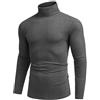 COOFANDY Maglione a Collo Alto Uomo Camicia a Maniche Lunghe T-Shirt Leggera Pullover Slim Fit Grigio Scuro M