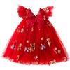AIEOE Vestito Floreale Senza Maniche per Principessa Neonata Bambine Abito di Cotone Estivo per Carnevale Festa per 6-12 Mesi Rosso