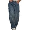 nicticsi Pantaloni da Donna con Brillanti a Gamba Larga alla Moda Y2K Jeans con Tasche Casual Baggy Pantalone Paillettes Dritto Pants in Denim Vintage