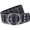 styleBREAKER Cintura donna larga con borchie in similpelle,90cm / Blu scuro