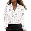 MorFansi Camicia Donna in Raso di Seta con Collo a Cascata Elegante Maniche Lunghe Unita Shirts Classico Tops Bluse (Fiore Bianco,M)