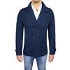 Evoga Cappotto Uomo Sartoriale Slim Fit Doppiopetto Elegante Invernale Made Italy (L, Blu)