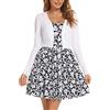 Yukiuiny Cardigan Corta Elegante Chiusura a Bottoni Donna Cappoto Primavera Autunno Coprispalle Bolero per Sposa-Bianco/S