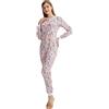 QIYUANT Pigiama Tutina Donna Morbido Bottone Intera Manica Lunga Monopezzo Primavera Autunno Inverno Halloween Natale Abbigliamento Interni Tuta da Casa Notte (Stella Marina, S)