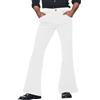 Generisch Pantaloncini da uomo anni 70, stile disco e carnevale, a zampa d'elefante, monocromatici, in corduroy, pantaloni da tempo libero a vita alta, stretch, vintage, bootcut, jeans in corduroy, comodi