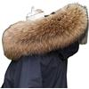 Adynice Vera Pelliccia Sciarpa Calda Collo di Pelliccia di Procione per Signore - Trim per Parka Cappotto Cappello - 65CM Lungo 20CM Largo
