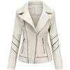 KHIRVWL Giacca di Pelle Donna Corta Elegante Giacca Similpelle Donna Giubbino Giacche Ecopelle Giacca Biker Jacket Faux Leather Jacket Giacca Bikers Finta Pelle Sintetica Coat Giacca con Cerniera