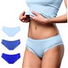 FOCENZA Slip Donna in Microfibra con Dettagli in Pizzo, Intimo Donna Senza Cuciture, Multipack da 3 Pezzi in Vari Colori, Made in Italy (Azzurro-Bluette-Alaska, S-M)