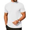 Coofandy Camicia a Maniche Corte in Cotone Pesante a Collo Alto da Uomo 2025 T-Shirt Base a Mezzo Collo, Tutto Bianco., S