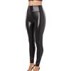 Generic Pantacollant Donna Leggins Pelle Donna Pantaloni a Vita Alta in Pelle da Donna Elasticizzati Pantaloni con Apertura sul Cavallo con Cerniera