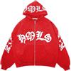 Silver Basic Giacca Y2K da Uomo Felpa con Cappuccio Hip-Hop Style Pullover Zip Hoodie a Maniche Lunghe Y2k Streetwear Tops S,Red-2