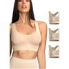Bodyeffect - 3pz Reggiseno Sportivo Modellante Taglio Americano Senza Ferretto Extra-Comfort Art. 110590 (S/M, Skin, 3pz)