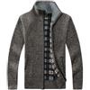 ORANDESIGNE Uomo Cardigan Felpa Cappotto Lana Tops con Cerniera Lavorato a Maglia Maglione Stand Colletto con 2 Tasche Caldo Maniche Lunghe Calda Casual Cappotti A caffè XL