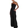 shownicer Tute Donna Monopezzi E Tutine Elegante Tuta Lunga Casual Jumpsuit Senza Maniche Tinta Unita Pagliaccetti Pantaloni Cocktail Cerimonia Overall A Nero S