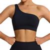 Generic Reggiseno sportivo da donna, monospalla, imbottito, asimmetrico, per corsa, fitness, allenamento, palestra, yoga, crop top