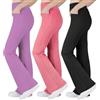 BIG ELEPHANT Leggings Svasati da Ragazza con Tasche, Pantaloni da Yoga Bootcut per Bambini, Calze a Campana a Vita Alta