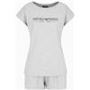 Emporio Armani Pigiama Corto da Donna, Grigio Chiaro Melange, S, Melange Grigio Chiaro., S