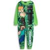 MINECRAFT Tutina Verde con Cerniera per Ragazzi Creeper | Pigiama in Micropile a Maniche Lunghe con Stampa Steve & Enderman | Pigiama da Gamer per Bambini | Ideale per Andare a Letto e Rilassarsi