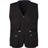 KTWOLEN Gilet da Pesca di cotone da Uomo All'aperto con 10 Tasche Veste Leggero Traspirante Multitasche Panciotto per Caccia Pesca Tempo Libero Fotografi, Nero, L