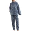Generisch Tuta da donna per autunno e inverno, morbida, a maniche lunghe, in due pezzi, con tasche con cerniera a quarto e pantaloni soffici, comoda, spessa e calda, O blu navy, XL