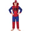 Get Trend Marvel Spiderman Tuta Intera Bambino, Todo en Uno Pigiama Pile, Incappucciato Abbigliamento da Casa, Regalo Ragazzo (9-10 Anni, Blu/Rosso)