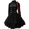 JokeLomple Vestito Gotico Donna - Stile Steampunk Vintage Cosplay Abiti con Maniche Svasate e Corsetto Vestito di Lusso per Halloween Carnevale