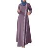 Generisch Abaya - Maglia sexy da donna, estiva, a maniche lunghe, musulmano, da preghiera, casual, caftano, muslima, Lilla, M