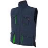 VELILLA, Gilet imbottito bicolore multi-tasche, Blu navy